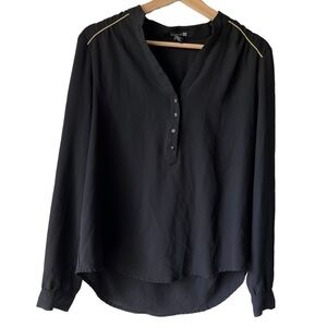 Women’s long sleeve shirt V-neck Forever21 casual ladies Wanita button Down M.